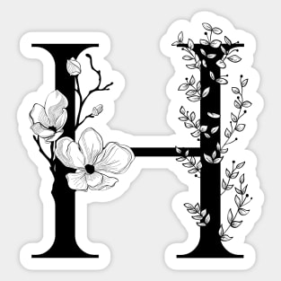 Letter H Monogram - Floral Initial Sticker